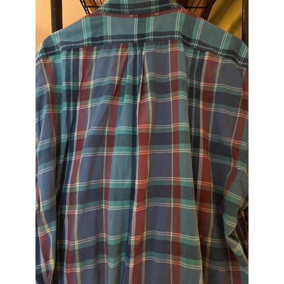 Ralph Lauren Blake Shirt Men XL Button Up Short Sleeve Blue Plaid‎ - Picture 8 of 8